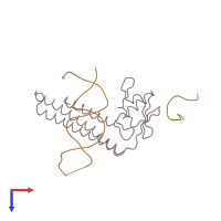 PDB entry 1t1m coloured by chain, top view.