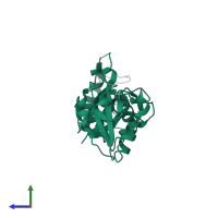 Breast cancer type 1 susceptibility protein in PDB entry 1t29, assembly 1, side view.