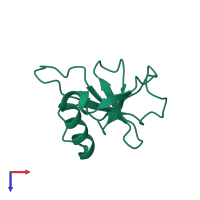 PDB entry 1t2i coloured by chain, top view.