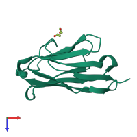 PDB entry 1t2j coloured by chain, top view.