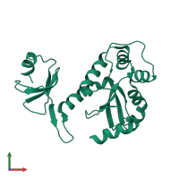 PDB entry 1t3b coloured by chain, front view.