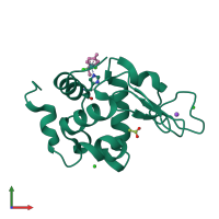 PDB entry 1t3p coloured by chain, front view.