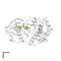 PHOSPHATE ION in PDB entry 1t46, assembly 1, top view.