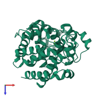 PDB entry 1t5j coloured by chain, top view.
