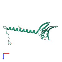 PDB entry 1t6a coloured by chain, top view.