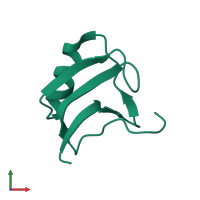 PDB entry 1t7b coloured by chain, front view.