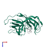 Signal peptidase I in PDB entry 1t7d, assembly 1, top view.