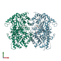 PDB entry 1t7l coloured by chain, front view.
