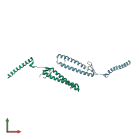 PDB entry 1t7s coloured by chain, front view.