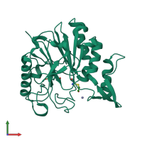 PDB entry 1t8h coloured by chain, front view.