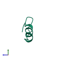 PDB entry 1t8j coloured by chain, side view.