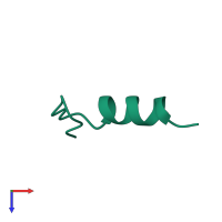PDB entry 1t8j coloured by chain, top view.