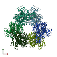 PDB entry 1t8w coloured by chain, front view.