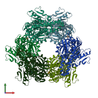 PDB entry 1t8y coloured by chain, front view.