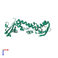 PDB entry 1t95 coloured by chain, top view.