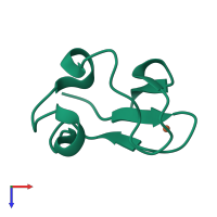 PDB entry 1t9q coloured by chain, top view.