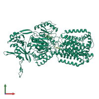 PDB entry 1t9u coloured by chain, front view.