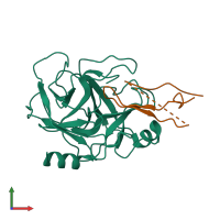 PDB entry 1tab coloured by chain, front view.