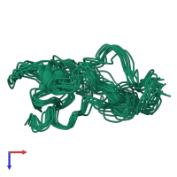 PDB entry 1tac coloured by chain, ensemble of 10 models, top view.