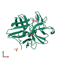 PDB entry 1tal coloured by chain, front view.