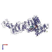 PDB entry 1tau coloured by chain, top view.