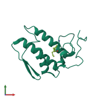 PDB entry 1tc8 coloured by chain, front view.