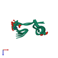 PDB entry 1tck coloured by chain, ensemble of 10 models, top view.