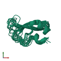 PDB entry 1tcp coloured by chain, ensemble of 10 models, front view.