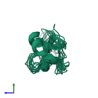 PDB entry 1tcp coloured by chain, ensemble of 10 models, side view.