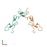 PDB entry 1tej coloured by chain, front view.