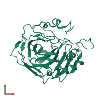 PDB entry 1teq coloured by chain, front view.