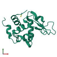 PDB entry 1tew coloured by chain, front view.