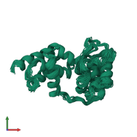 PDB entry 1tfb coloured by chain, ensemble of 20 models, front view.