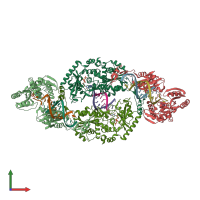 PDB entry 1tfy coloured by chain, front view.