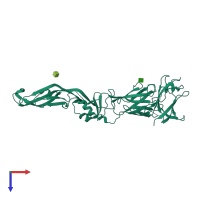 PDB entry 1tg8 coloured by chain, top view.