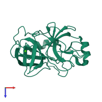 PDB entry 1tgb coloured by chain, top view.