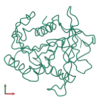 PDB entry 1tgl coloured by chain, front view.