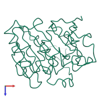 PDB entry 1tgl coloured by chain, top view.