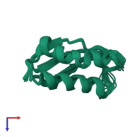 PDB entry 1th5 coloured by chain, ensemble of 20 models, top view.