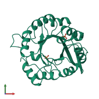 PDB entry 1thf coloured by chain, front view.