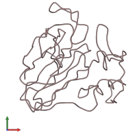 PDB entry 1thi coloured by chain, front view.