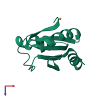 PDB entry 1tho coloured by chain, top view.