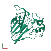 PDB entry 1thu coloured by chain, front view.