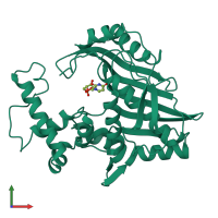 PDB entry 1thy coloured by chain, front view.