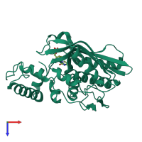 PDB entry 1thy coloured by chain, top view.