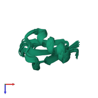 PDB entry 1ti5 coloured by chain, ensemble of 15 models, top view.