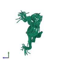 PDB entry 1tih coloured by chain, ensemble of 20 models, side view.