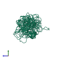 PDB entry 1tiv coloured by chain, ensemble of 10 models, side view.