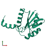 PDB entry 1tjn coloured by chain, front view.
