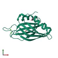 PDB entry 1tjx coloured by chain, front view.